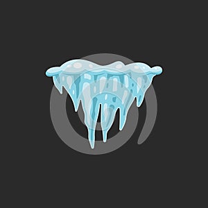 Vector icicle illustration in cartoon style. Snow and ice frame.