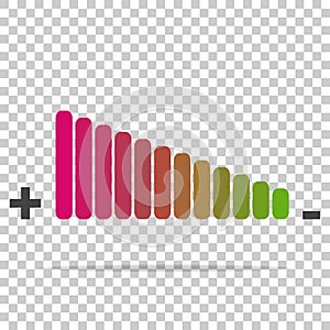 Vector icon adjustment of loudness on a transparent background