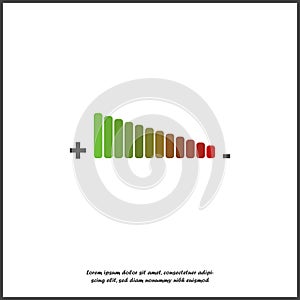 Vector icon adjustment of loudness on white isolated background