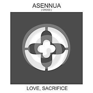 icon with african adinkra symbol Asennua. Symbol of love and sacrifice photo