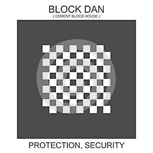 icon with african adinkra symbol Block Dan. Symbol of protection and security photo
