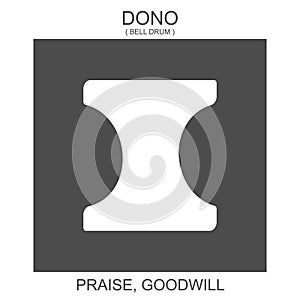 icon with african adinkra symbol Dono. Symbol of Praise and Goodwill