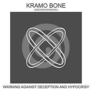 icon with african adinkra symbol Kramo Bone. Symbol of warning against deception and hypocricy photo