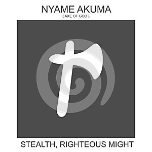 icon with african adinkra symbol Nyame Akuma. Symbol of stealth and righteous might photo