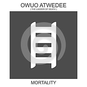 icon with african adinkra symbol Owuo Atwedee. Symbol of mortality