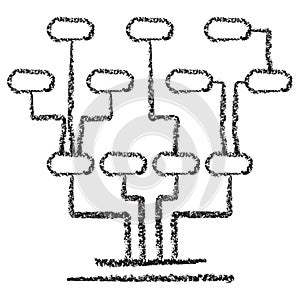 Vector icon of an AI decision tree structure for machine learning classification