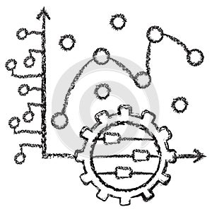 Vector icon of AI model fitting and statistical regression