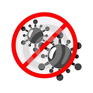 Vector icon ban virus on white isolated background. Layers grouped for easy editing illustration.