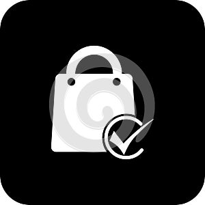 Vector Icon: Black Square Bag, simple line vector for UI UX design. Symbol for website and mobile app interface and navigation