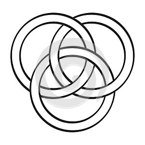 Vector icon with Borromean rings