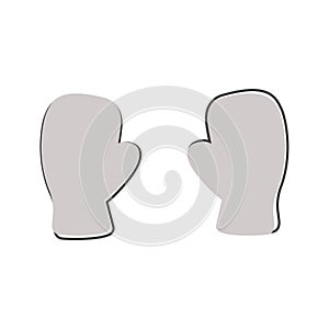 Vector icon of boxing gloves cartoon style on white isolated background