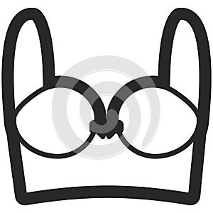 Vector Icon of a bra for women in line art style. Pixel perfect. Business and office look.