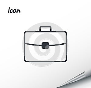 Vector icon briefcase on a wrapped silver sheet