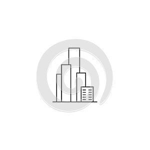 Vector icon of a business office building on white isolated background. Layers grouped for easy editing illustration. For your