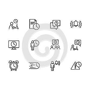 Vector icon business people, busines office, working time and deadline. Contains such icons management, labor and work photo