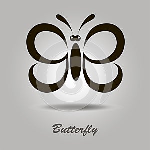 Vector icon with butterfly