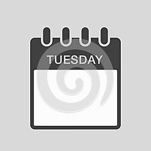 Vector icon calendar, days of the week Tuesday