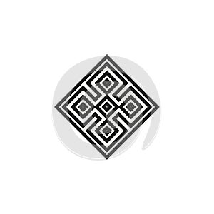 Vector icon: Celtic knot, triquetra cross or Trinity symbol with heart shape. eps