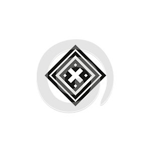 Vector icon: Celtic knot, triquetra cross or Trinity symbol with heart shape. eps