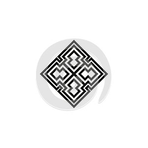 Vector icon: Celtic knot, triquetra cross or Trinity symbol with heart shape. eps