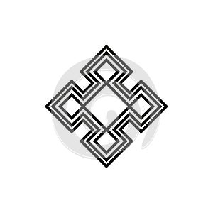 Vector icon: Celtic knot, triquetra cross or Trinity symbol with heart shape. eps