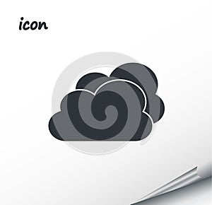 Vector icon cloud weather on a wrapped silver sheet