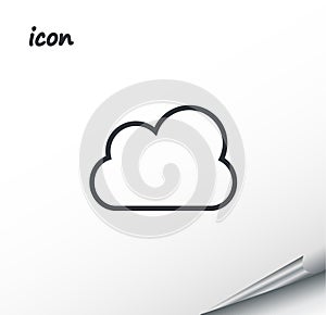 Vector icon cloud weather on a wrapped silver sheet