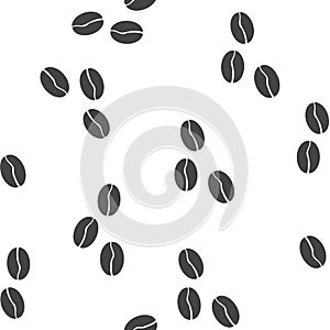 Vector icon coffee beans on white isolated background seamless pattern on a white background