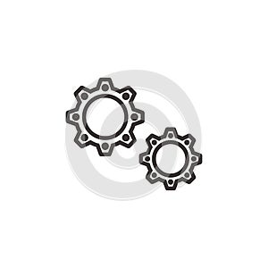 Vector icon cogwheel. Setting icon vector. vector image machine gears and transmission parts