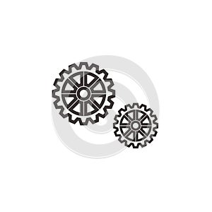 Vector icon cogwheel. Setting icon vector. vector image machine gears and transmission parts