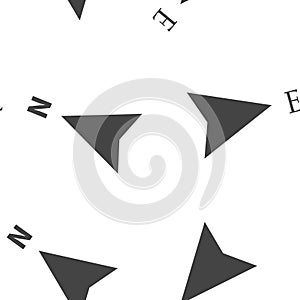 Vector icon of the compass. Illustration of a compass symbol for determining the sides of the world seamless pattern on a white