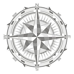 Vector icon with compass rose