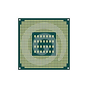 Vector Icon of computer chips. The processor has the inscription: CPU, chip, micro-chip, processor. Isolated on a blank, editable