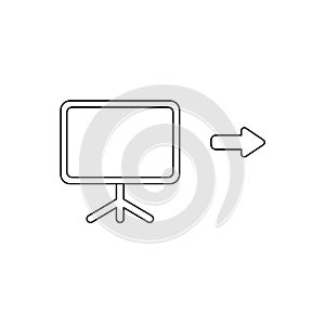 Vector icon concept of blank presentation chart. Black outline