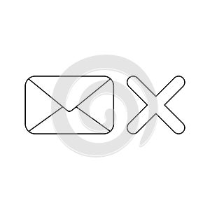 Vector icon concept of closed envelope with x mark