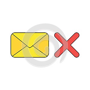 Vector icon concept of closed envelope with x mark
