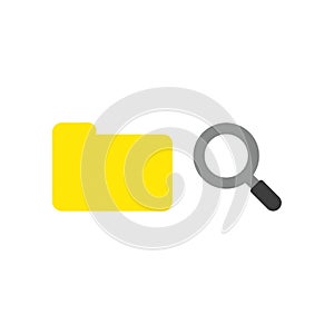 Vector icon concept of closed file folder with magnifying glass