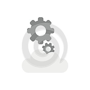 Vector icon concept of gears on cloud