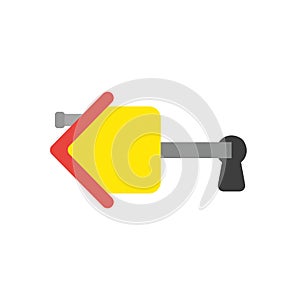 Vector icon concept of house key inside keyhole