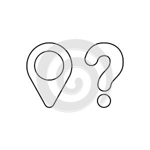 Vector icon concept of map pointer with question mark