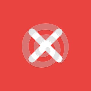 Vector icon concept of x mark on red background