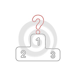 Vector icon concept of podium with first, second and third places and question mark