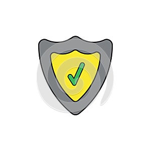 Vector icon concept of shield guard with check mark
