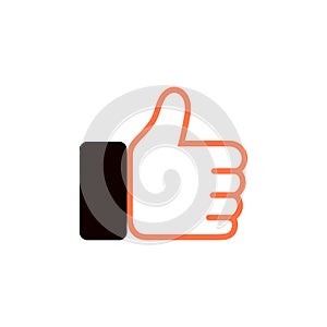 vector icon concept of social media thumbs up with line style hands