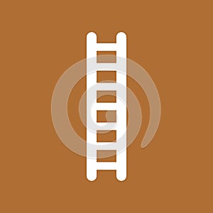 Vector icon concept of wooden ladder on brown background