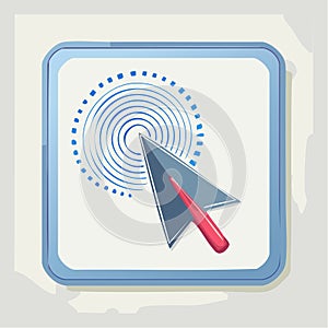 Vector Icon of a Cursor Clicking a Button