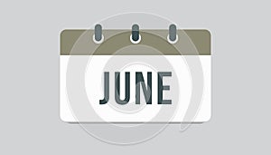 Vector icon day calendar, summer month June