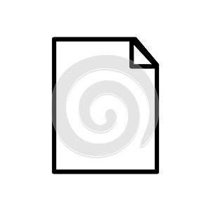 Vector icon document file and page symbol. Paper sign for business office design element. Computer blank data line. Outline shape