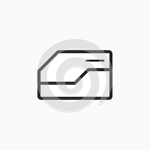 Vector Icon Document Horizontal in a Thin Line. Sign Icon File Illustration for User Interface design and Web design.