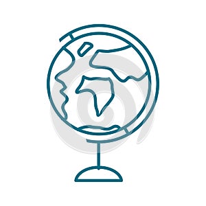 Vector icon of the Earth globe. World planet circle vector illustration